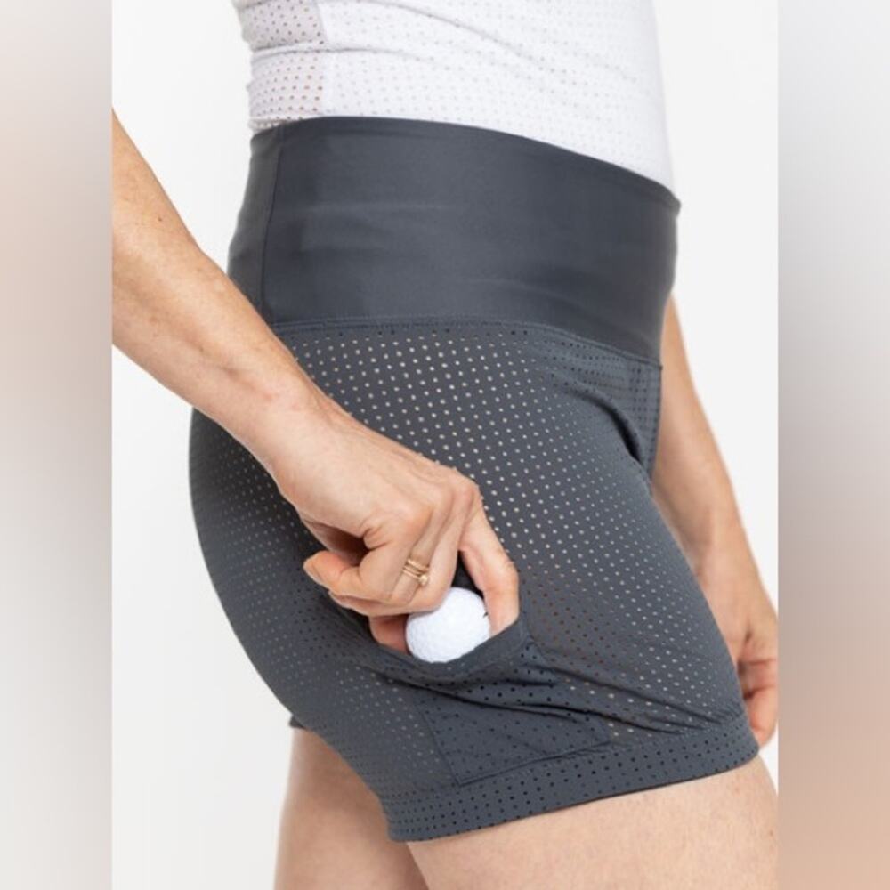Kinona Golf Mesh Shorty Short in Gray - Size Large